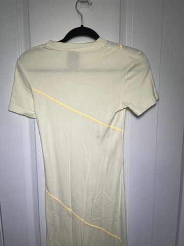 Maxi camisero Nike Swoosh para mujer extra pequeño a rayas amarillas calce ajustado - Imagen 6 de 9