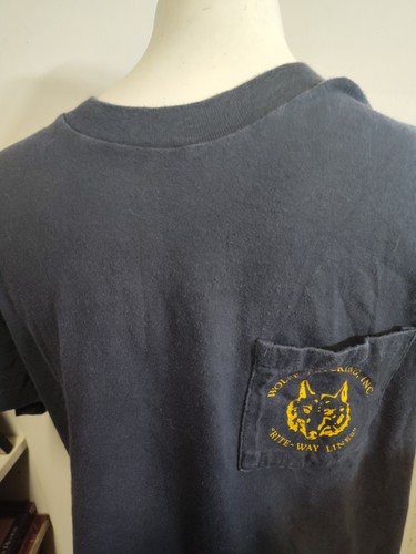 VTG SINGLE STITCHED WOLFE TRUCKING RITE-WAY LINES T SHIRT L POCKET LOS ANGELES - Imagen 3 de 11