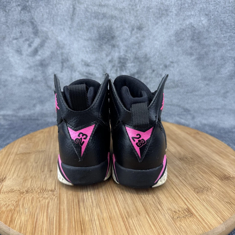 Nike Air Jordan 7 Retro Shoes Kids Size 12C Black Hyper Pink Jumpman 442961-018 - Image 4 of 4