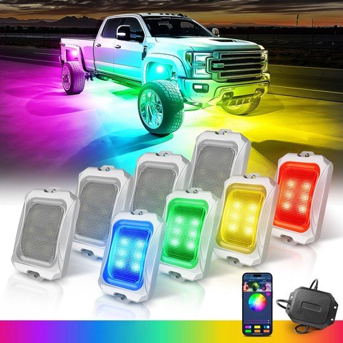 MICTUNING RGB+IC LED Rock Lights - 8 Pods Chasing DIY Underbody Underglow Lights - Picture 11 of 11