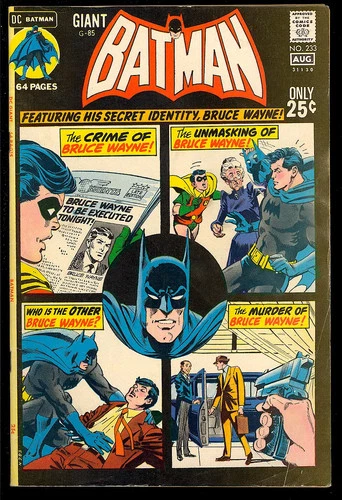 Batman #233 Nice Bronze Age Superhero Vintage DC Comic 1971 VG+