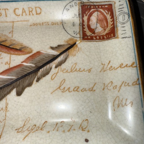 Homart Rectangle Trinket Dish Soap Jewelry Letter Post Card Porcelain. 6.5X4.25” - Picture 4 of 8