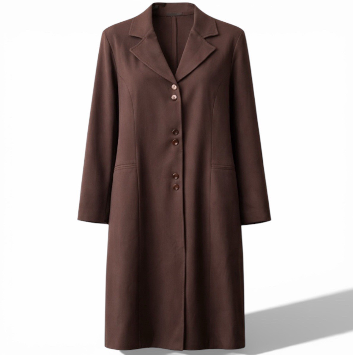 ICON 1990’S GIANFRANCO FERRE BY G.F.F BROWN SOLID MIDI LUXURY WOMAN DRESS SZ XL