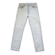 Vintage 90s Levi's 501 Jeans Mens 34x33 Actual Made in USA Light Gray Button Fly