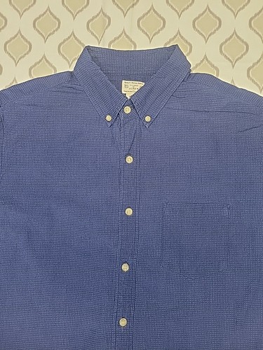 J Crew Hemd Herren Large Blau Weiß Punkte Langarm Button Down Preppy - Bild 2 von 5