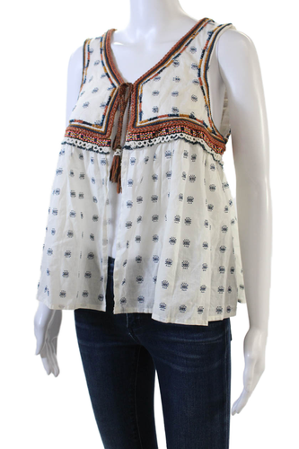 Zara Woman Damen Trägertop bestickt gepunktet Print ärmellos weiß Größe M - Bild 2 von 6