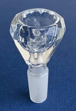 14mm Clear Diamond Shaped Thick Glass Tobacco Water Pipe Hookah Bowl