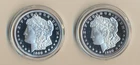 1889 National Collectors Mint Morgan Silver Dollar Proof Coin set of 2