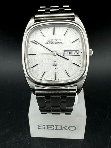 Seiko Grand Quartz Men's Silver Dial Day Date Eng/Kanji 34mm Quartz 4843-5010