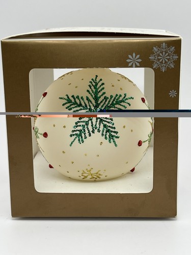 Pier 1 Glas Ornament Weihnachten Rumänien mundgeblasen bemalt Ferecit Schneeflocken - Bild 2 von 7