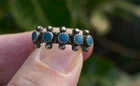 Vintage Southwest Style Sterling Silver & Turquoise Ring - Size 7.5