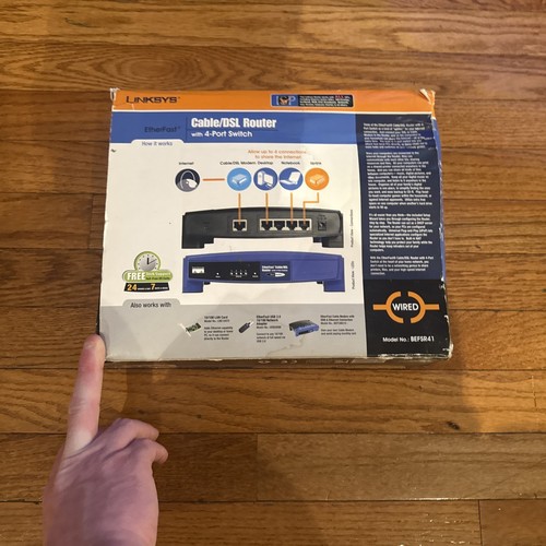 Brand New Linksys BEFSR41 Cable/DSL Router with 4-Port Switch - Picture 2 of 2