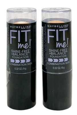 2X Maybelline Fit Me Shine-Free Balance Foundation Stick Ivory 115 New FREE SHIP