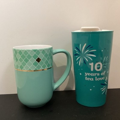 2 Piece David's Tea Lot, 10 Yrs Of Tea Love Travel Mug / Mint Green Nordic Mug 
