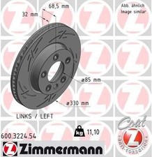 ZIMMERMANN Bremsscheibe 600.3224.54 für PORSCHE VW