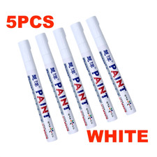 5X White Paint Pen Permanent Oil Based Car Tyre Tire-Metal Marker Waterproof -UK