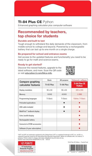 Lightweight TI-84 Plus  Calculator, Fractal Frost - Picture 8 of 14