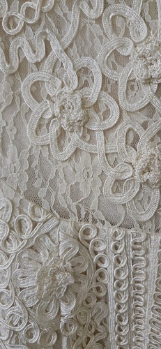 Sue Wong Size 6 Cream Ivory Lace Knee Length Lined Sleeveless Dress Side Zip - Picture 4 of 9