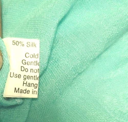 Santosha sz Lg Silk blend Aqua Cami Ruffle tank top Romantic Whimsy Fairy Boho - Picture 7 of 12