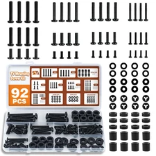 92PCS Universal TV Mounting Hardware Screw Kit Set-M4 M5 M6 M8 Screws 80", Black