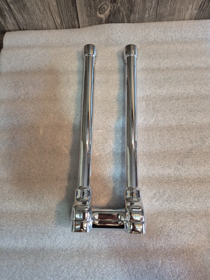 Braçadeira superior guidão CNC cromada 12" riser 1" para Harley Touring Road Glide Kin - Imagem 4 de 4