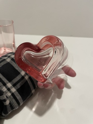 2-Pink Heart Shaped tumbler Glasses Wedding Valentines Love Celebration - Picture 17 of 17