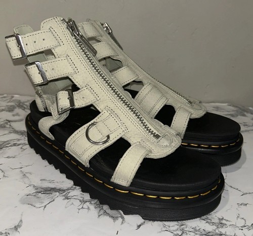 Sandali Dr Martens donna Olson gladiatore plateau pelle fumè come nuovi taglia 10 nuovi senza scatola - Foto 7 di 12
