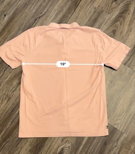 Camisa Polo OBEY Para Hombre Rosa Salmón Manga Corta Bolsillo Logo Talla M 100% Algodón - Imagen 7 de 8