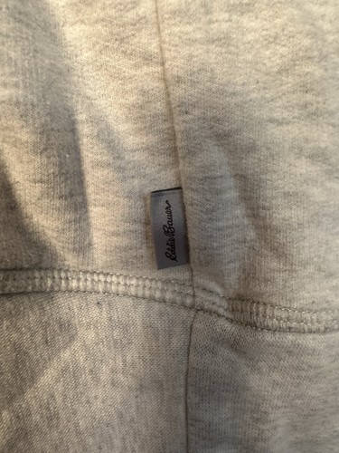 Eddie Bauer Cardigan Womens Large Gray Open Front Fleece Pockets Thumbholes Cozy - Picture 5 of 8