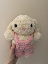Crochet Jumbo Bunny in Overalls Plushie
