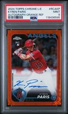 2024 Topps Chrome Kyren Paris Logofractor Orange Auto /25 PSA 9