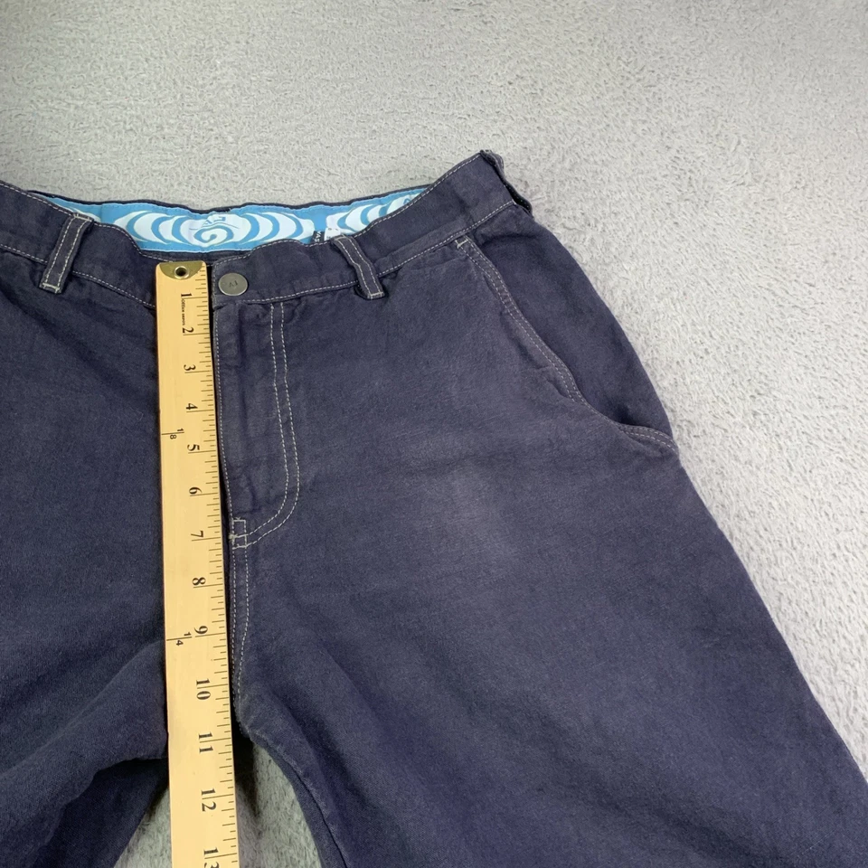 Pantalones Cortos Vintage Armani Jeans Hombres Talla 30 Sueltos Logo Cáñamo Mezcla de Algodón Azul Oscuro Foto 4 de 4