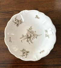 Johann Haviland Sepia Rose Coupe Soup Bowl 7+" Bavaria Germany Gold Rim