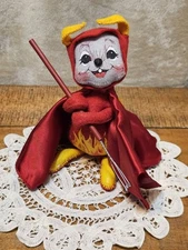 Vintage 6" Annalee 2003 Red  Devil Mouse Holding  Pitchfork Collectable Figurine