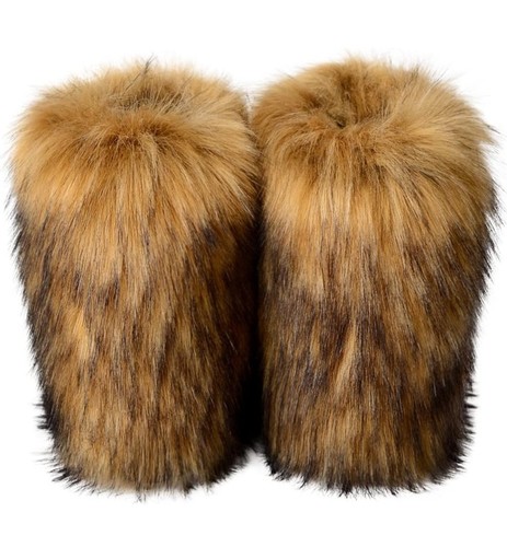 Pelzige Kunstfell Stiefel Damen Winter warm halbhoch flach Outdoor Größe 11 - Bild 3 von 6