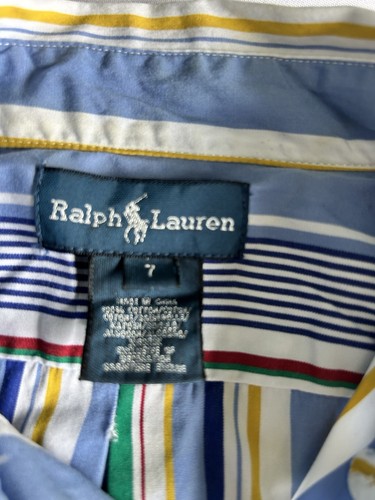 Ralph Lauren Designer Children’s Striped Shirt Ages 7, Great Condition - Picture 3 of 5