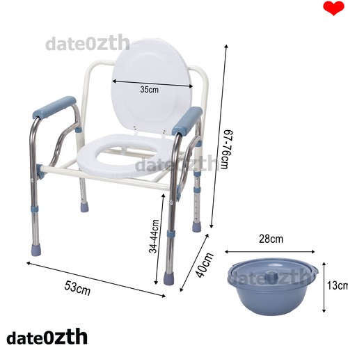 150kg Toilet Chair with Toilet Bucket Shower Chair Commode Seat Toilet Folding - Picture 2 of 14