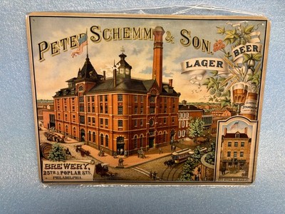 Peter Schemm & Son Brewery 9'' x 12'' Tin Sign Philadelphia Pennsylvania