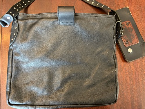 Vintage Harley Davidson Black Leather Shoulder Bag Purse Tote Wallet Belt Bag - Picture 11 of 12