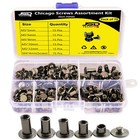 Jsdtechpro Chicago Screws for Leather Assorted Kit - 5 Sizes Gun Metal