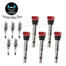 5pcs Ignition Coil and Spark Plug For 2008-2015 Volkswagen Jetta 2.5L L5