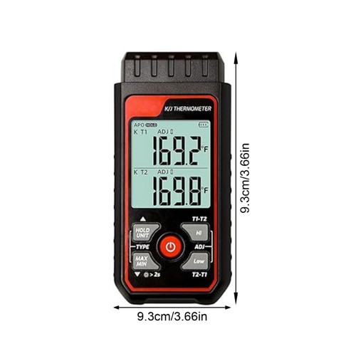 Two Input Digital Thermocouple Thermometers With 2 Sensors Heat Adjustment - Picture 8 of 8