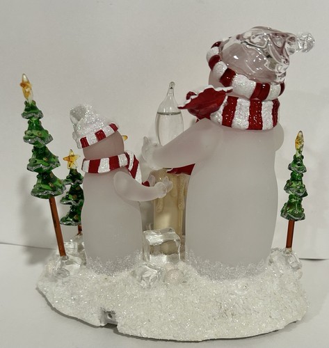 Frosted Acrylic Light Up Snowman JC Penny Home Collection Table Display Decor - Picture 14 of 18