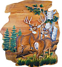 Zeckos Deer in Woods Wall Art   28" x 36"