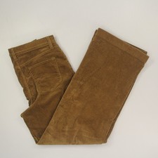 Lands End Women's High Rise Wide Leg Corduroy Pants Size 10 Brown Stretch 541593