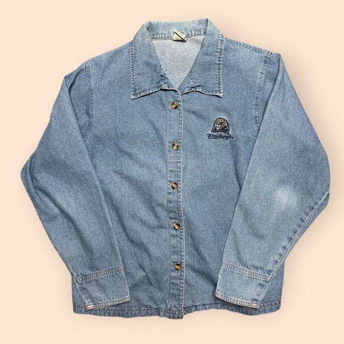 Vintage Pitt Panthers Y2K Jeanshemd Damen Large blau Vintage 2000er