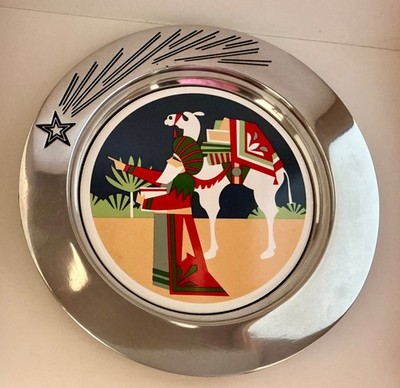 1994 THE JOURNEY OF MAGI THE RESPITE RWP Wilton ARMETALE Pewter Plate w/Box
