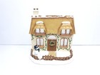 Vintage Snowy Cottage With Snowman Porcelain Tea Light Holder Christmas Ornament