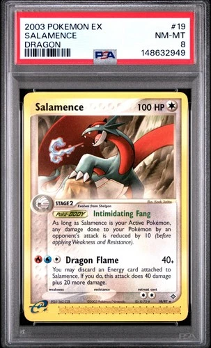 2003 POKEMON EX DRAGON #19 SALAMENCE PSA 8