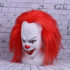 Mens Adult Halloween Horrible Cosplay Mask Red Stephen King's It Clown Pennywis